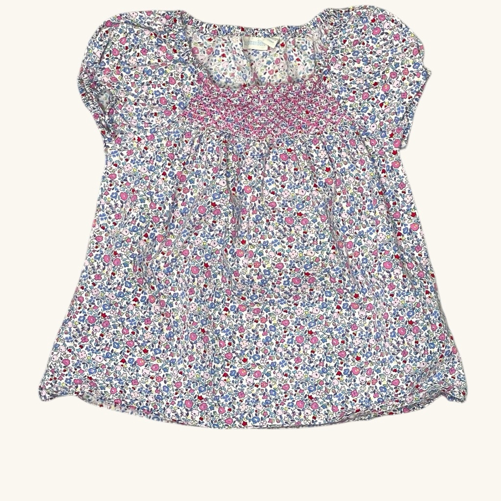 JoJo Maman Bebe Floral Smocked Top 2-3 Years